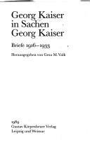 Cover of: Georg Kaiser in Sachen Georg Kaiser by Georg Kaiser