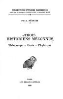 Cover of: Trois historiens méconnus by Paul Pédech
