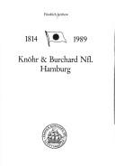 Cover of: 1814-1989, Knöhr & Burchard Nfl., Hamburg