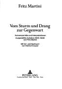 Cover of: Vom Sturm und Drang zur Gegenwart by Fritz Martini