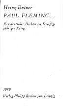 Cover of: Paul Fleming: ein deutscher Dichter im Dreissigjährigen Krieg