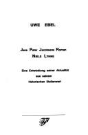 Cover of: Jens Peter Jacobsens Roman Niels Lyhne: eine Entwicklung seiner Aktualität aus seinem historischen Stellenwert
