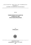 Cover of: Formen produktiver Rezeption François Villons im deutschen Sprachraum