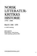 Cover of: Norsk litteraturkritikks historie 1770-1940 by redaksjon, Edvard Beyer ... [et al.].