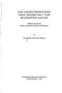 Das Lehnsverzeichnis Graf Heinrichs I. von Regenstein 1212/1227 by Lutz Fenske