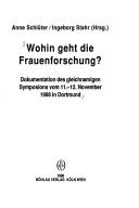 Cover of: Wohin geht die Frauenforschung? by Anne Schlüter, Ingeborg Stahr