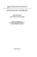 Cover of: Deutschland in Europa: Kontinuität und Bruch : Gedenkschrift für Andreas Hillgruber