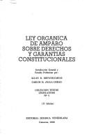 Cover of: Ley orgánica de amparo sobre derechos y garantías constitucionales