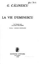 Cover of: La vie d'Eminescu by Călinescu, George