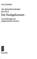 Cover of: Zur deutschen Literatur der Zeit