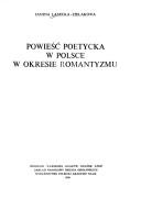 Powieść poetycka w Polsce w okresie romantyzmu by Janina Lasecka-Zielakowa