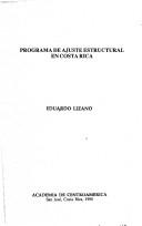 Cover of: Programa de ajuste estructural en Costa Rica by Eduardo Lizano Fait