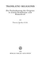 Cover of: Translatio religionis: die Paulusdeutung des Origenes in seinem Kommentar zum Römerbrief