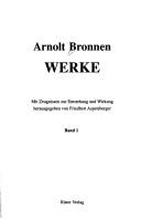 Cover of: Werke by Arnolt Bronnen