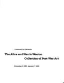 Cover of: The Alice and Harris Weston collection of post-War art by Cincinnati Art Museum.