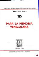 Cover of: Para la memoria venezolana
