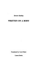 Cover of: Written on a body by Severo Sarduy