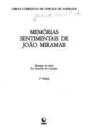 Cover of: Memórias sentimentais de João Miramar