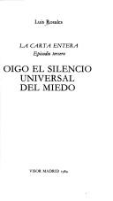 Cover of: Oigo el silencio universal del miedo