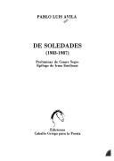 Cover of: De soledades: 1983-1987