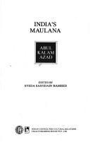 Cover of: India's Maulana Abul Kalam Azad