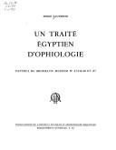 Cover of: Un traité égyptien d'ophiologie by Serge Sauneron