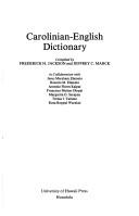 Cover of: Carolinian-English dictionary