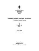 Cover of: Form and meaning in Persian vocabulary: the Arabic feminine ending