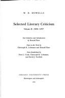 Selected literary criticism by William Dean Howells