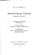 Cover of: Selected literary criticism