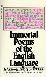 Immortal poems of the English language by Oscar Williams