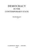 Cover of: Democracy in the contemporary state