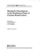 Metabolic disturbances in the predialytic phase of chronic renal failure by European Study Group for the Conservative Management of Chronic Renal Failure. Scientific Meeting