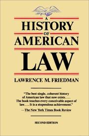 Cover of: A History of American Law by Lawrence M. Friedman