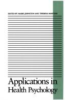 Applications in health psychology cover