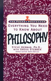 Cover of: Pocket Professor Philosophy: Everything You Need To Know About Philosophy (The Pocket Professor)