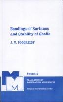 Cover of: Bendings of surfaces and stability of shells