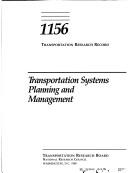 Cover of: Transportation systems planning and management.