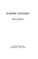 Elmore Leonard by David Geherin