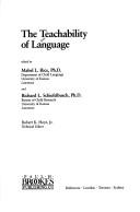 Cover of: The Teachability of language
