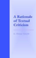 Cover of: A rationale of textual criticism by G. Thomas Tanselle