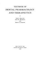 Cover of: Textbook of dental pharmacology and therapeutics
