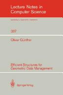 Cover of: Efficient structures for geometric data management