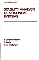 Cover of: Stability analysis of nonlinear systems