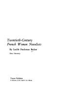Cover of: Twentieth-century French women novelists by Lucille Frackman Becker