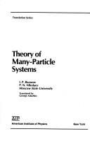 Cover of: Theory of many-particle systems