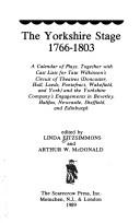 The Yorkshire stage, 1766-1803 by Linda Fitzsimmons