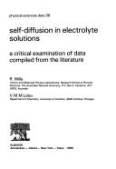 Self-diffusion in electrolyte solutions by R. Mills