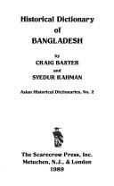 Cover of: Historical dictionary of Bangladesh