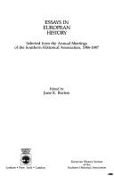 Cover of: Essays in European history: selected from the annual meetings of the Southern Historical Association, 1986-1987